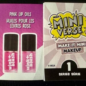 Pink lip oils kit makeup Miniverse make it mini make up series 1 gloss lipstick